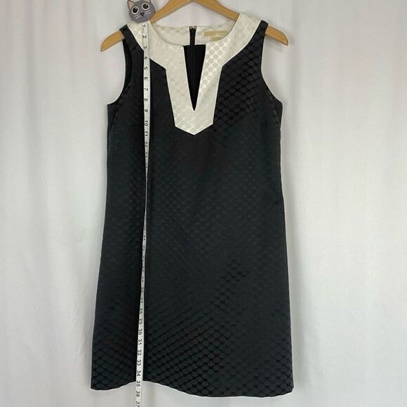 Michael Kors Dress Black Sheath White Trim Women’s 10 Mini Short Designer Jackie - Picture 10 of 16
